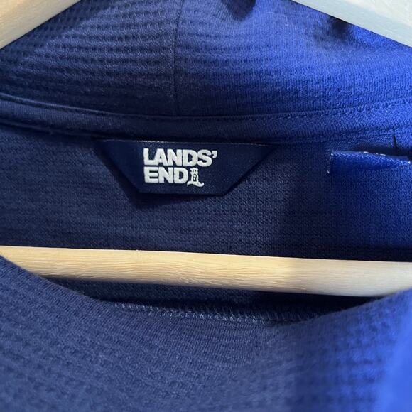 NWT Lands’ End Long-Sleeve Waffle Funnel Neck Top Navy Blue Size S - Picture 7 of 7